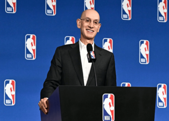 NBA commissioner Adam Silver addresses the media following the Board of Governors meeting on March 25, 2026 (Photo: NBA.com)